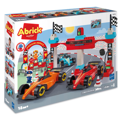 Ecoiffier Speelgoed - 2976 - Grand Prix Formule 1 Abrick - 3 formules 1 + 3 pilotes + bouwstenen - Circuit bouwspel - vanaf 18 maanden - gemaakt in Frankrijk