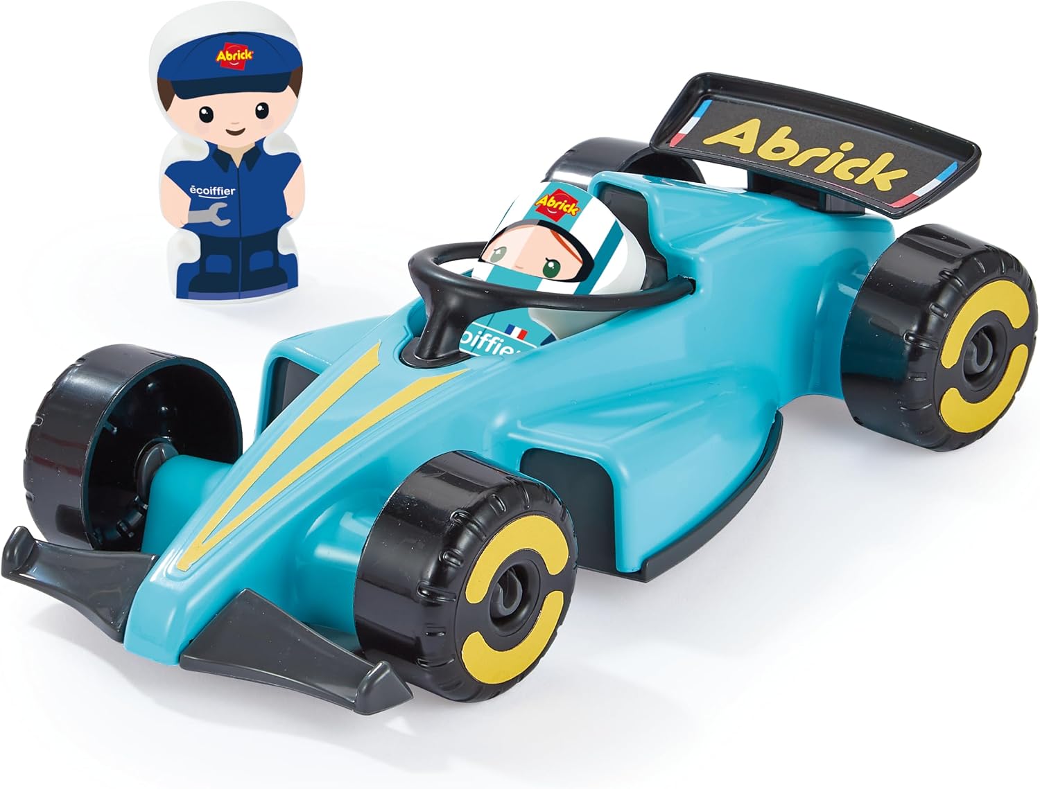 Ecoiffier Speelgoed - 2976 - Grand Prix Formule 1 Abrick - 3 formules 1 + 3 pilotes + bouwstenen - Circuit bouwspel - vanaf 18 maanden - gemaakt in Frankrijk