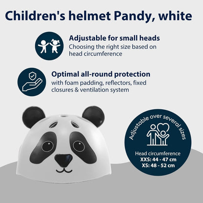 HUDORA Unisex jeugd kinderhelm Pandy, Gr. 44-47 helm, wit-zwart, 44-47 cm