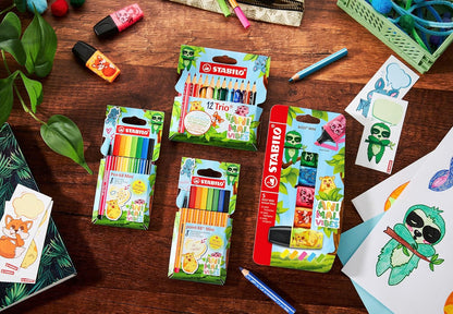 STABILO ANIMAL VIBES point 88 MINI Fineliners - 8dlg. met Sticker