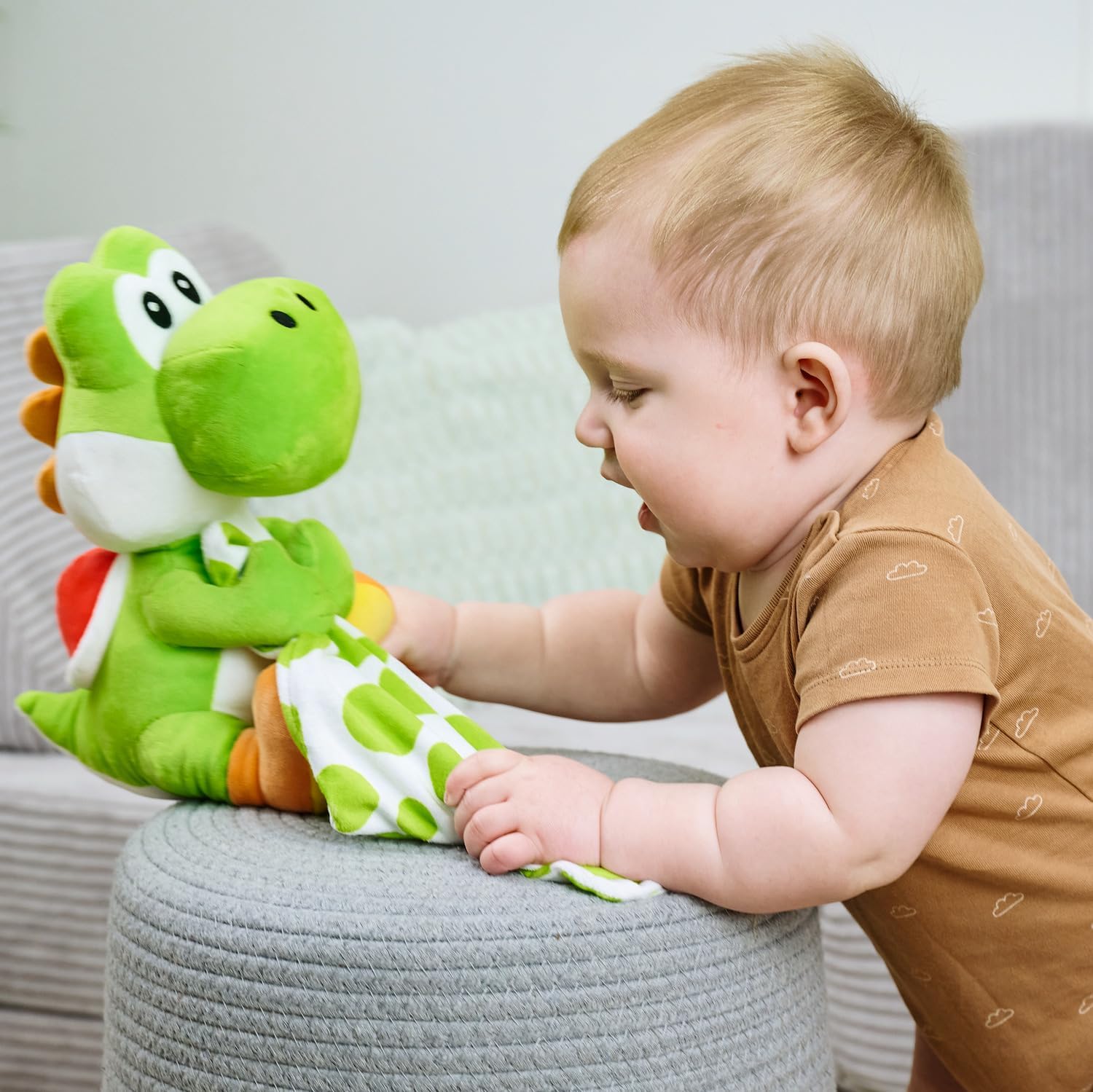 Simba My Mario Yoshi Pluche figuur (23 cm) met knuffeldoek, zacht knuffeldier voor baby's, kinderen en fans, vanaf 0 maanden