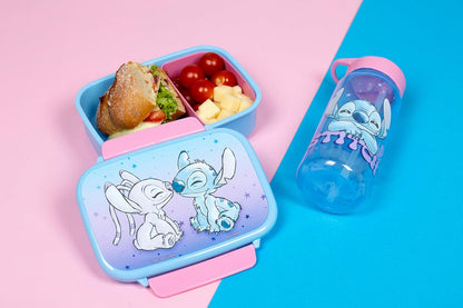 Scooli – Stitch set voor kinderen: snackbox + drinkfles, perfect voor school/kleuterschool, vanaf 4 jaar, licht en veilig kunststof