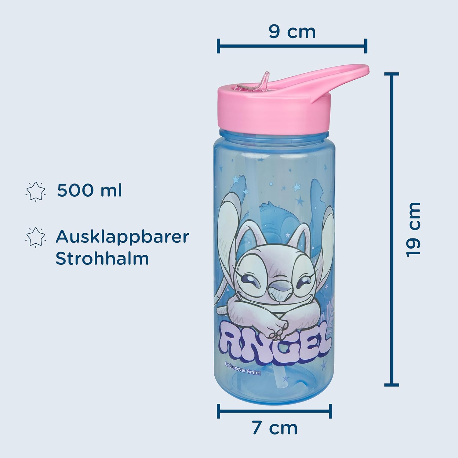Scooli – Stitch set voor kinderen: snackbox + drinkfles, perfect voor school/kleuterschool, vanaf 4 jaar, licht en veilig kunststof