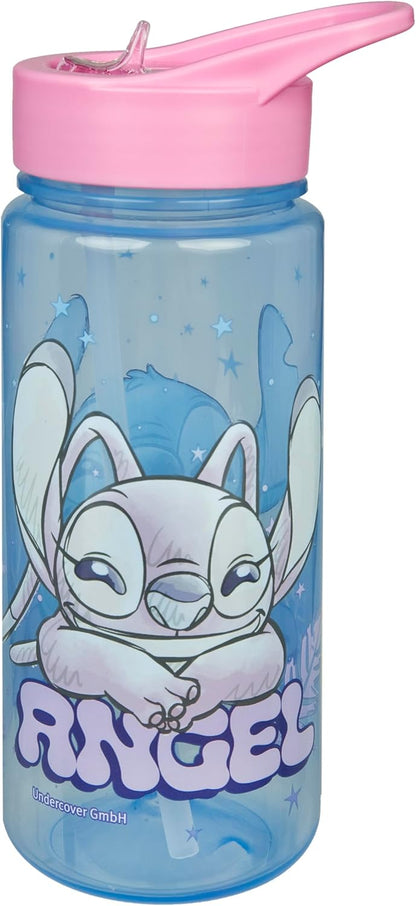 Scooli – Stitch set voor kinderen: snackbox + drinkfles, perfect voor school/kleuterschool, vanaf 4 jaar, licht en veilig kunststof