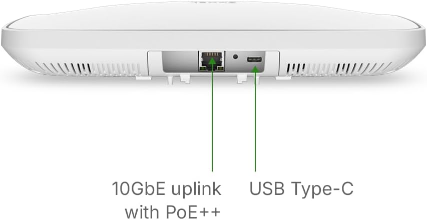 Zyxel BE15000 WiFi 7 Wireless Access Point | 10GbE Multi-Gig Uplink | 8-Stream, Triple-Radio, MLO, RF Filter | PoE++ or USB C Power Input (Not Included) | Nebula App, Cloud or Standalone