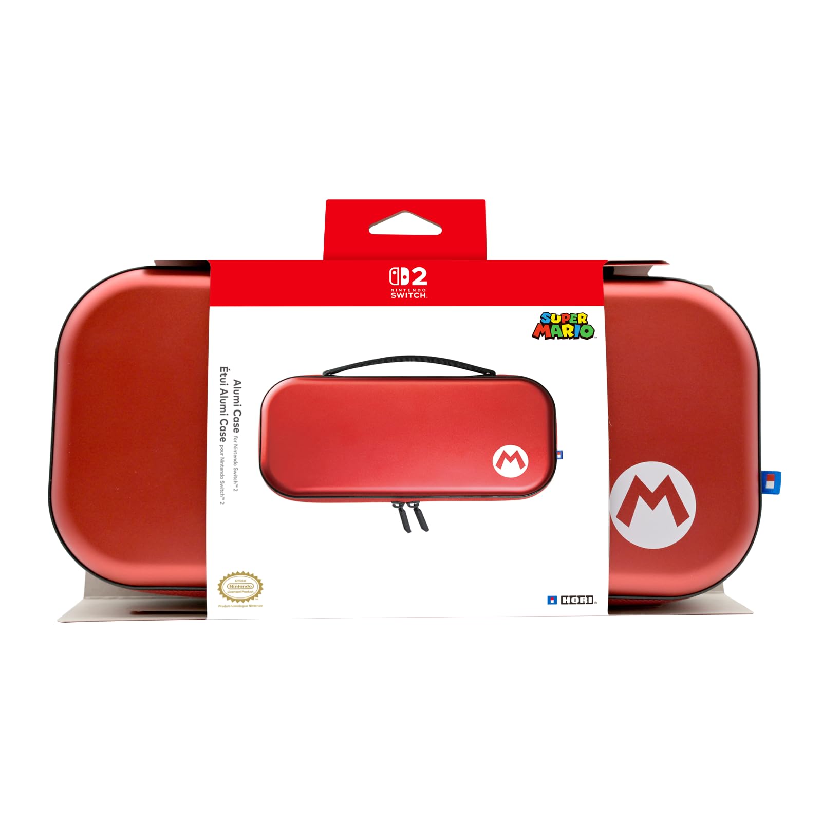 HORI Alumi Case (Mario) Beschermhoes, robuuste harde hoes van aluminium voor Nintendo Switch 2 - Officiële Nintendo lizenziert