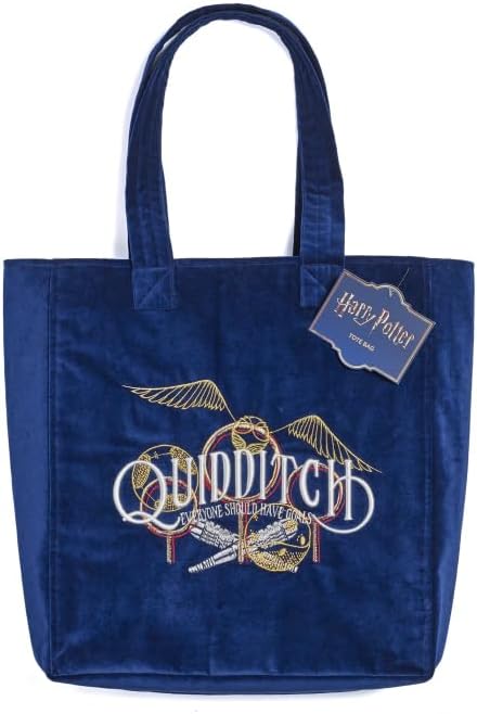 Harry Potter The Carat Shop Samt-Tragetasche, bestickt, Quidditch, goldfarben