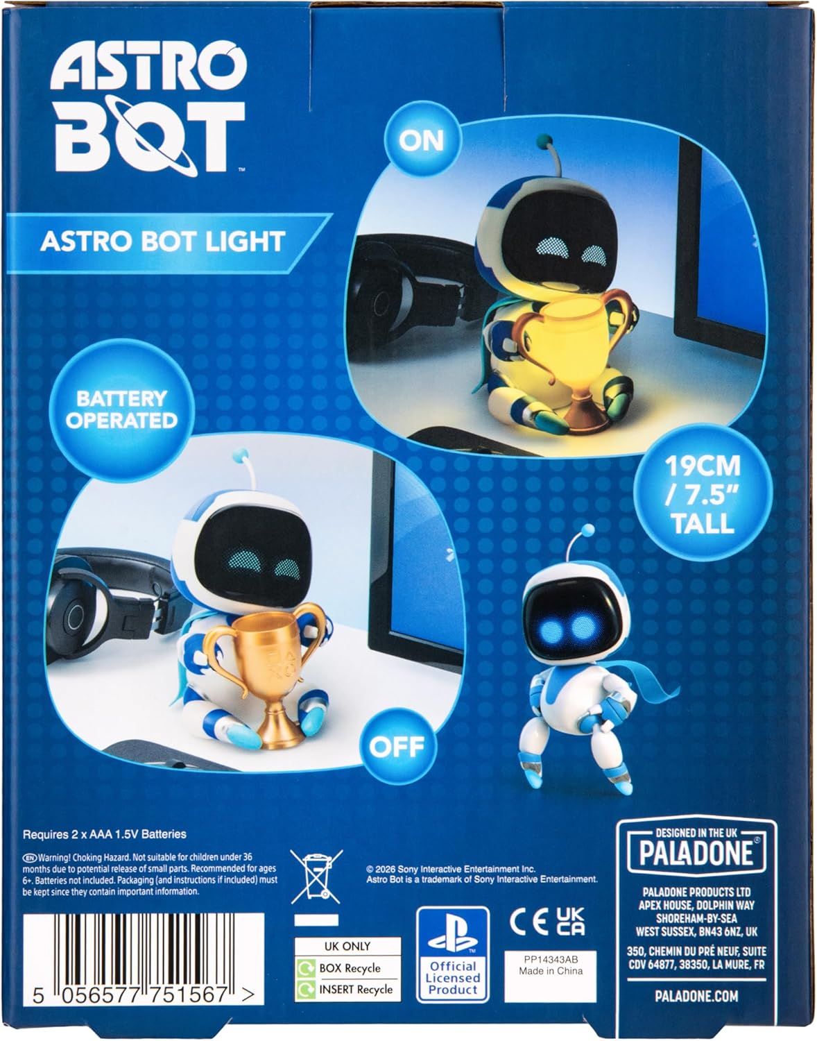 Paladone Astrobot GloBuddies Character Light – 15cm Desk Lamp with Light‑Up Eyes & Trophy - WeCool
