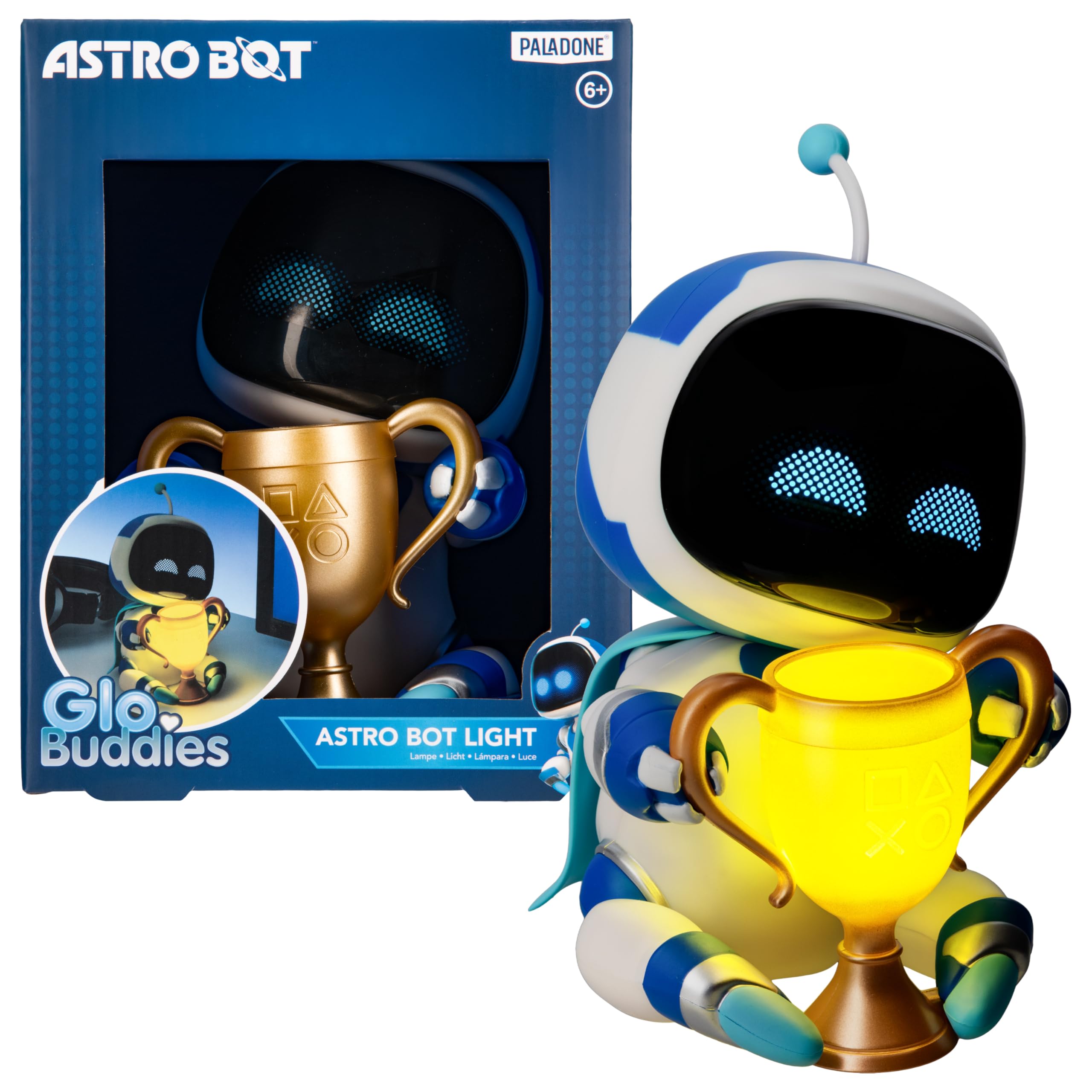 Paladone Astrobot GloBuddies Character Light – 15cm Desk Lamp with Light‑Up Eyes & Trophy - WeCool