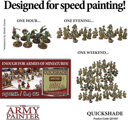 The Army Painter Quickshade Dip Soft Tone, Quickly Dipping and Shading Entire Wargaming Armies, Oil Wash for Miniature Figures, for Tabletop Roleplaying or Wargames, 250 ml (Soft Tone