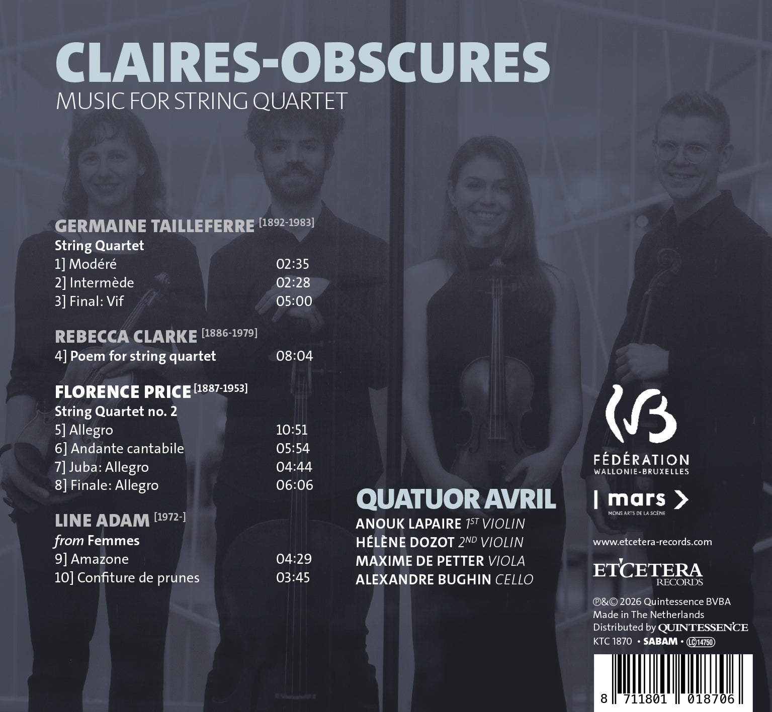 Claires-Obscures: Music for String Quartet