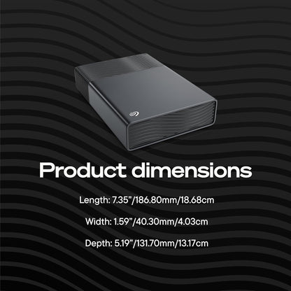 Seagate One Touch Desktop 20TB Portbale External Hard Drive, USB-C Powered, 3.5 Inch, USB 3.0, PC & Laptop, Includes Data Rescue Service (STNB20000400)