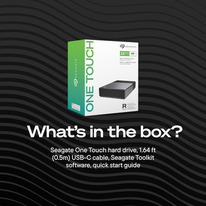 Seagate One Touch Desktop 20TB Portbale External Hard Drive, USB-C Powered, 3.5 Inch, USB 3.0, PC & Laptop, Includes Data Rescue Service (STNB20000400)