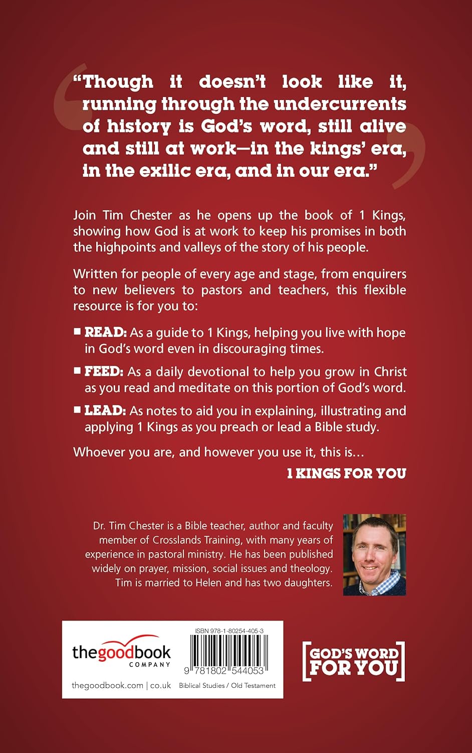 1 Kings For You: Experience The Power of God's Word (Accessible commentary to help with sermon preparation, personal devotions and Bible-study leading) (God's Word For You