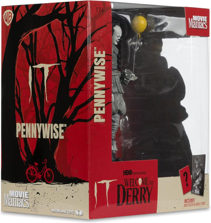 McFarlane Es Welcome to Derry Movie Maniacs Figur Pennywise (Black & White) 16 cm