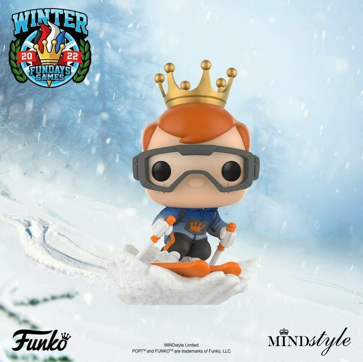 Funko Pop! Asia SE, Freddy Winter Fundays Games Limited Edition Vinyl Figur, Freestyle Ski, 9,5 cm Maßstab, Version 2022