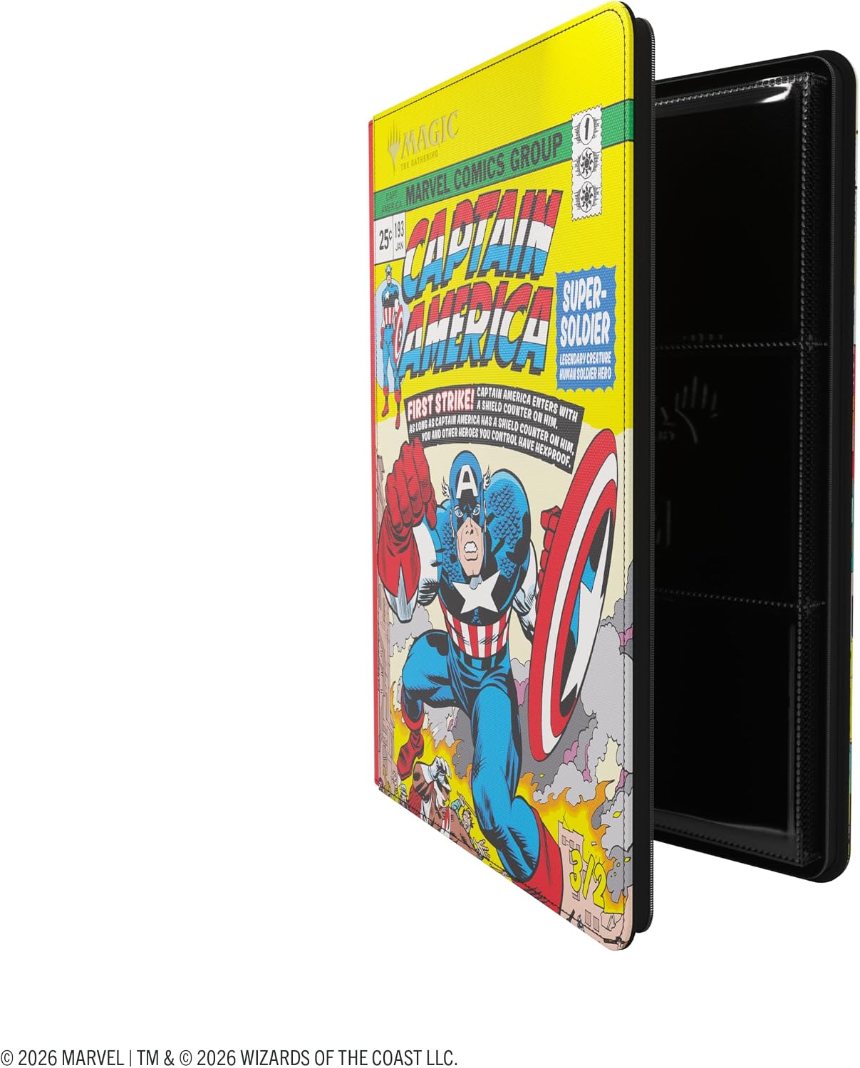 Gamegenic | Magic: The Gathering | Marvel Super Heroes Zip-Up Album 18-Pocket - Captain America/Black Panther | Trading Card Game Accessory |Ages 13+