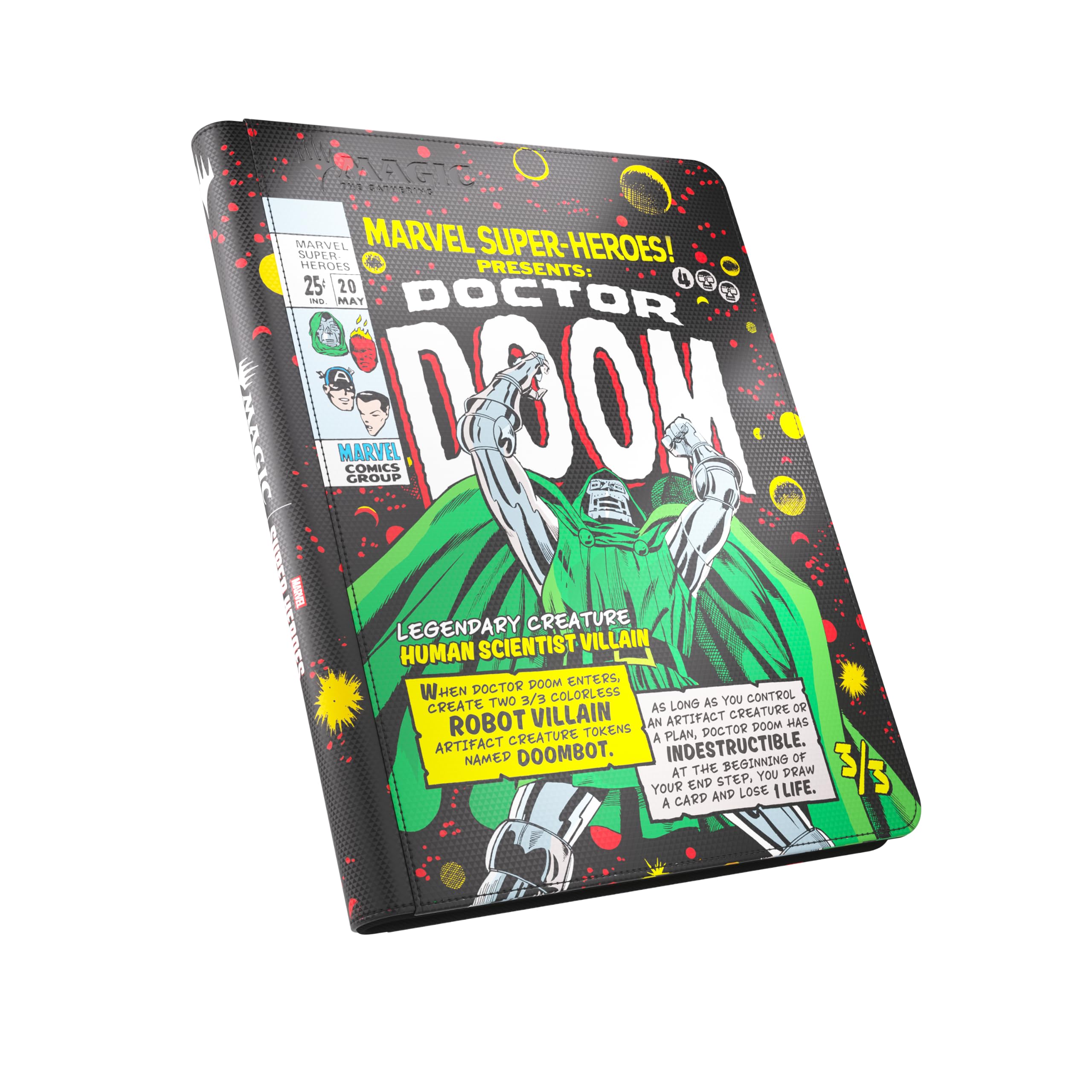 Gamegenic | Magic: The Gathering | Marvel Super Heroes Zip-Up Album 18-Pocket - Doctor Doom/Spider-Man | Trading Card Game Accessory | Ages 13+