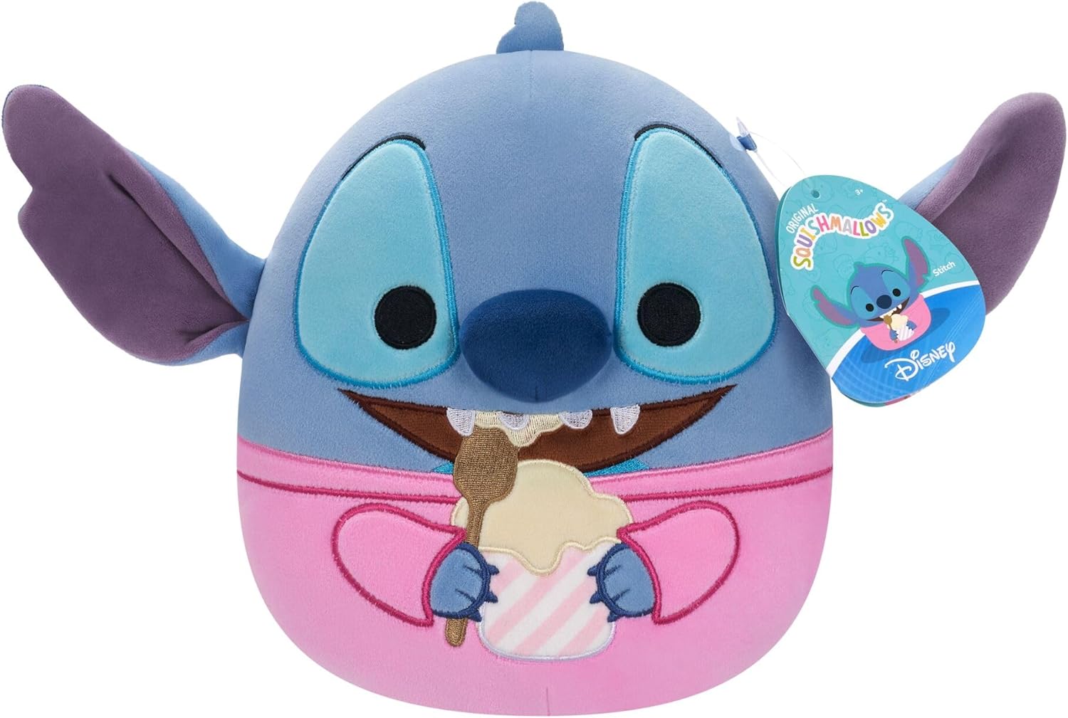 Squishmallows Original Disney 8-Inch Stitch Easting Ice cream Plush - Little Ultrasoft Official Jazwares Plush
