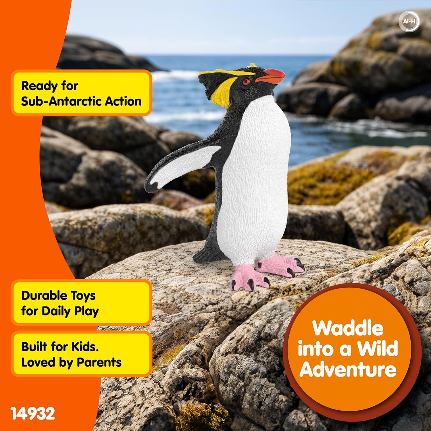 schleich WILD Life | Felsenpinguin 14932 | detailgetreue Tierfigur & Sammelfigur | Zoo Spielzeug | Geschenk für Jungen und Mädchen | Deko für Geburtstag | Spielfigur ab 3 Jahren | 3 x 5 x 5 cm