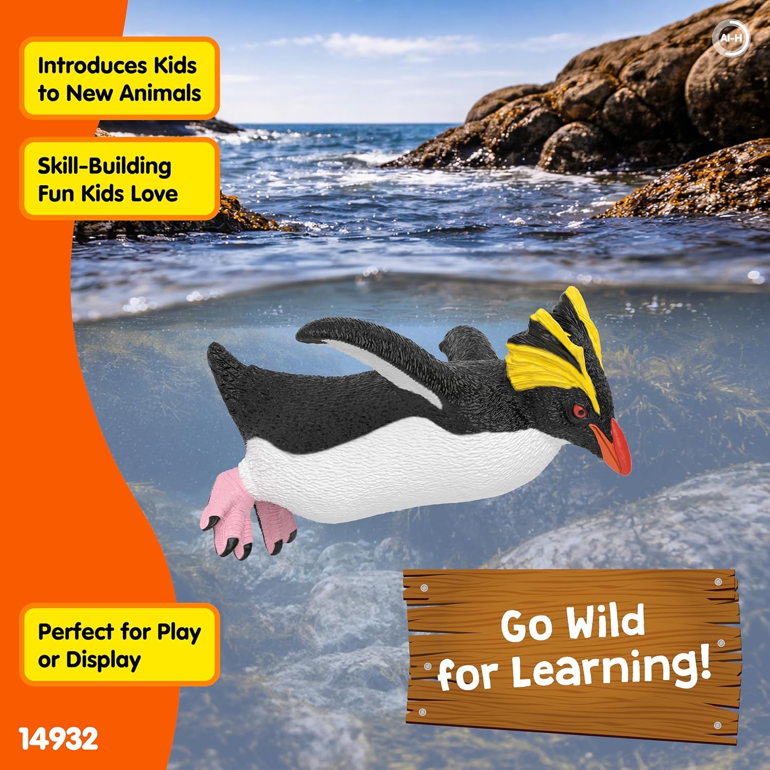 schleich WILD Life | Felsenpinguin 14932 | detailgetreue Tierfigur & Sammelfigur | Zoo Spielzeug | Geschenk für Jungen und Mädchen | Deko für Geburtstag | Spielfigur ab 3 Jahren | 3 x 5 x 5 cm