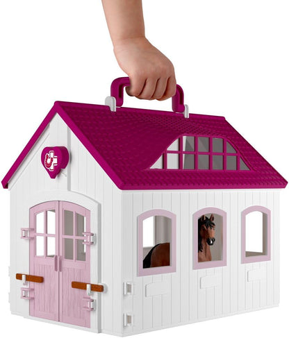 schleich HORSE CLUB | Paardenkliniek “Helende Hoefjes” 42787 | Set met paardenbox, dierenarts, röntgenapparaat & accessoires | Speelgoed & cadeau vanaf 4 jaar | 64 onderdelen