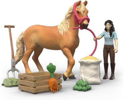 schleich Horse Club | Emily's Pflege Set 42797 | Pferde Spielset mit Pferd, beweglicher Emily Figur und Zubehör | Geschenk für Mädchen und Jungen | Spielzeug ab 5 Jahren | Set aus 15 Teilen