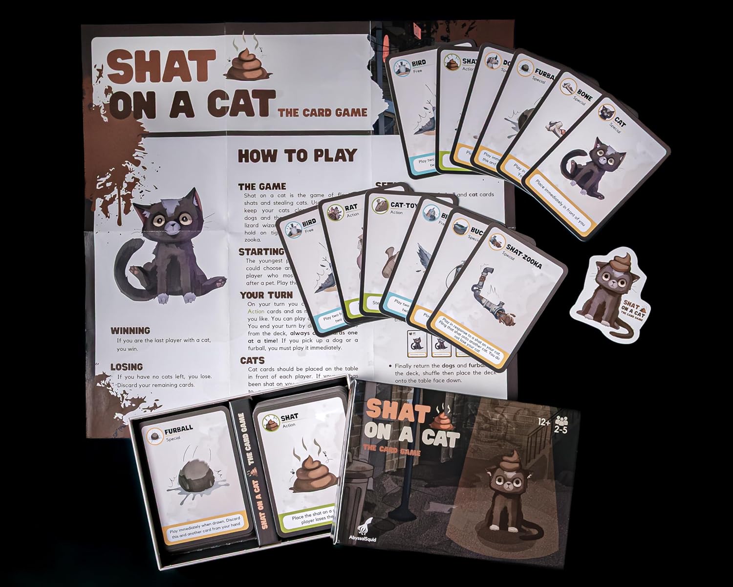 Shat on a Cat – The Card Game, 2-5 players, 10-20 mins