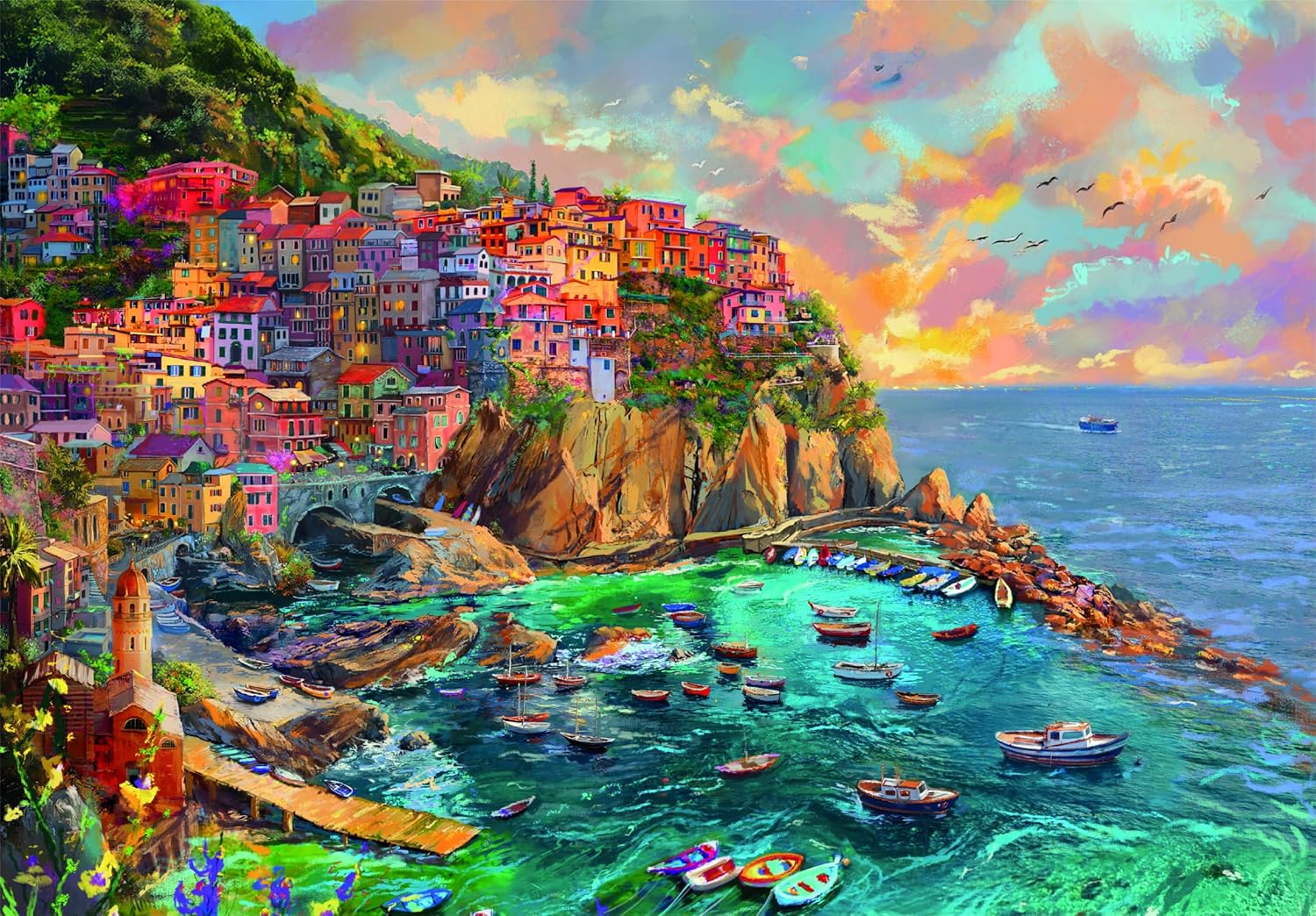 Painted Manarola HQC (2000 stukjes) (Puzzle)