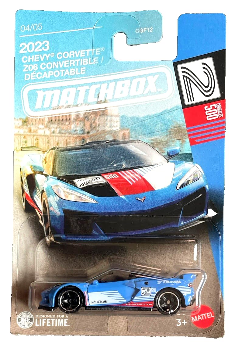 Matchbox - 2023 Chevy Chevrolet Corvette C8 Z06-4/5 Super Cars Series 2026-1:64 Model Car for Kids - Licensed Model Muscle Car USA - Mattel JJR53