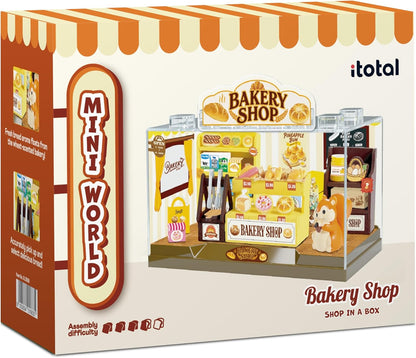 I-TOTAL® - Shop in een doos creatieve 3D-miniatuurkit Bouw en verzamel winkels in pastelstijl, model met decoratieve details (62 stuks) cadeau-idee (BAKERY SHOP