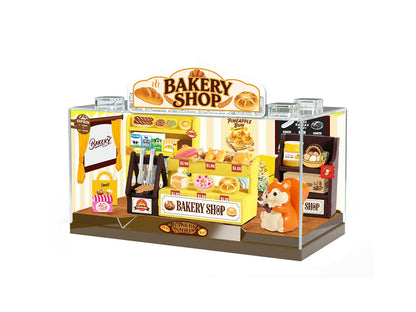 I-TOTAL® - Shop in een doos creatieve 3D-miniatuurkit Bouw en verzamel winkels in pastelstijl, model met decoratieve details (62 stuks) cadeau-idee (BAKERY SHOP