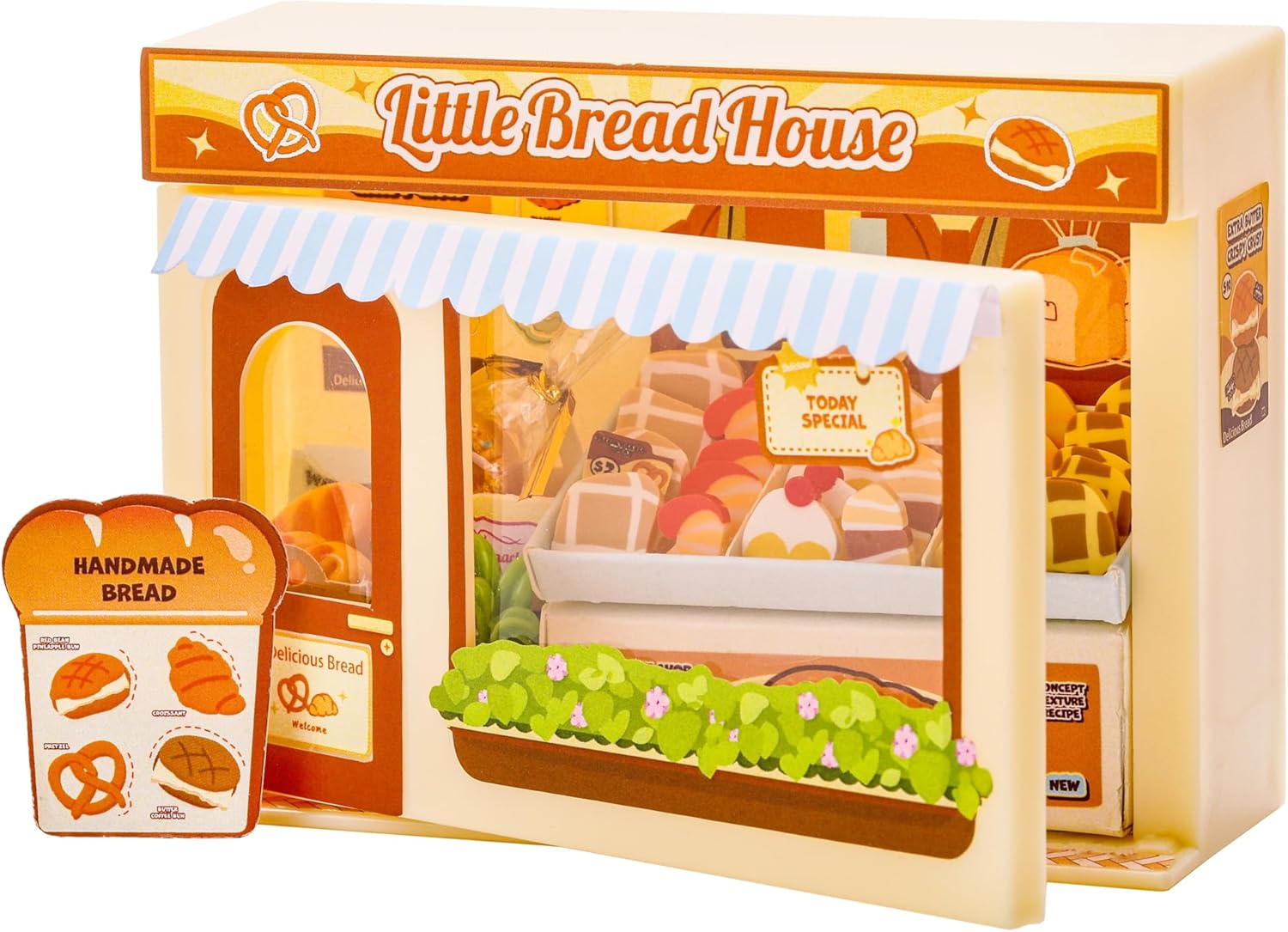 I-TOTAL ® Micro Shop - Creatieve set om zelf te maken, 3D-miniatuur om te bouwen (33 stuks), Nookbook Micro Shop Pastel, verzamelstuk, 11 x 4 x 8 cm, +6 jaar (Little Bread House
