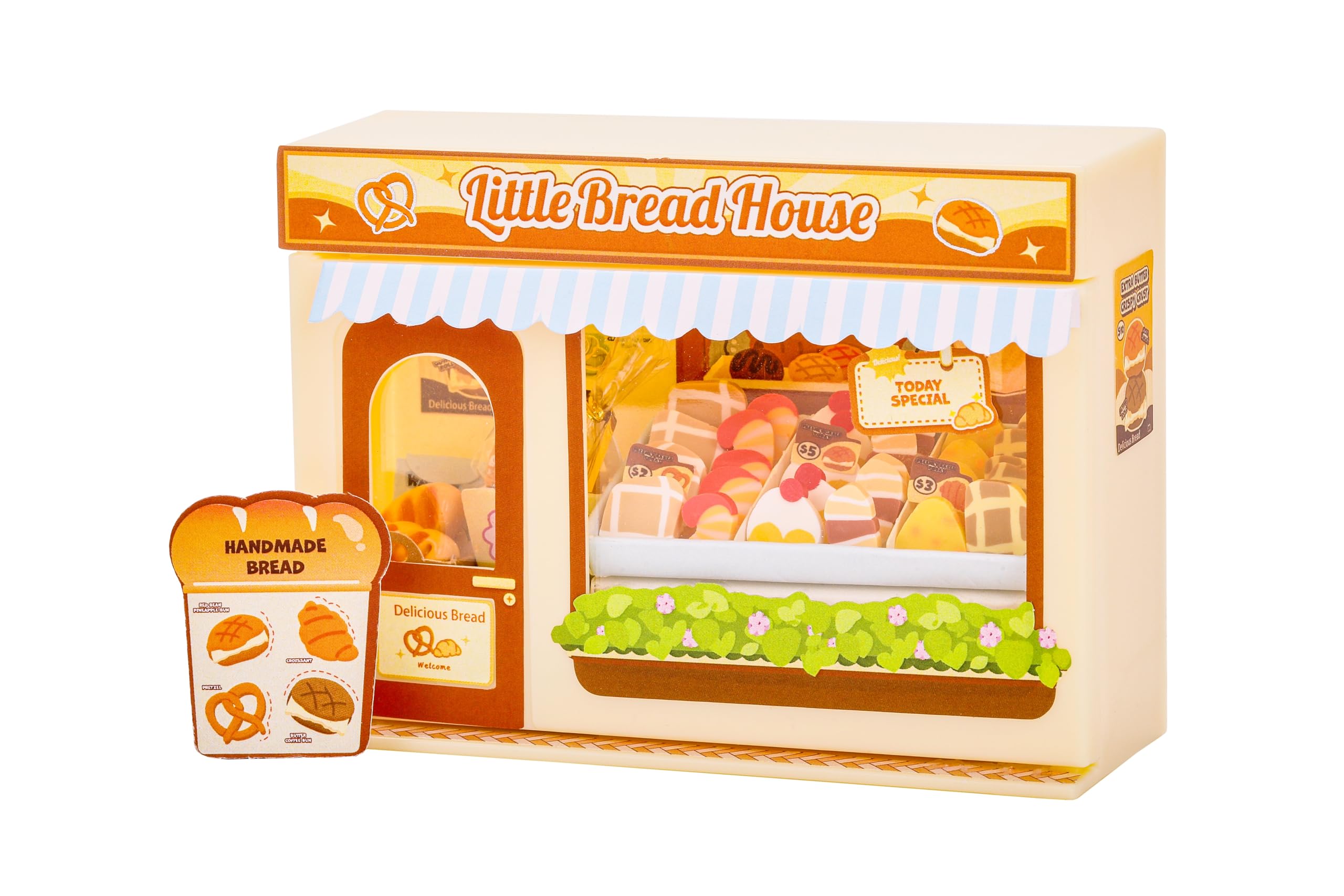 I-TOTAL ® Micro Shop - Creatieve set om zelf te maken, 3D-miniatuur om te bouwen (33 stuks), Nookbook Micro Shop Pastel, verzamelstuk, 11 x 4 x 8 cm, +6 jaar (Little Bread House