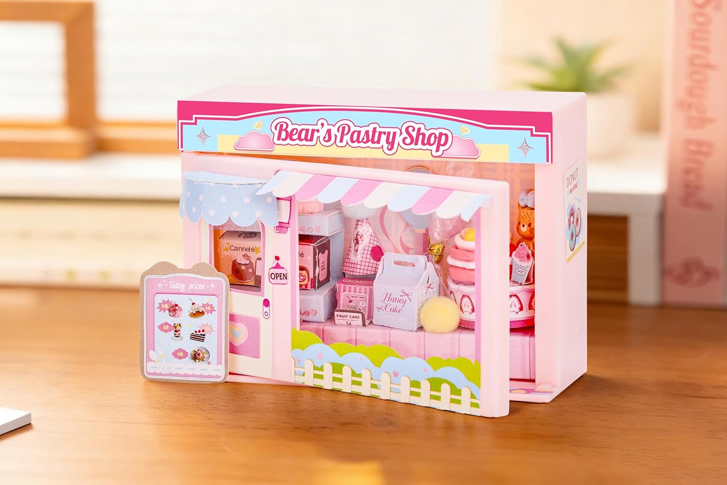 I-TOTAL ® Micro Shop - Creatieve set om zelf te maken, 3D-miniatuur om te bouwen (33 stuks), Nookbook Micro Shop Pastel, verzamelstuk, 11 x 4 x 8 cm, +6 jaar (BEARS PASTRY SHOP