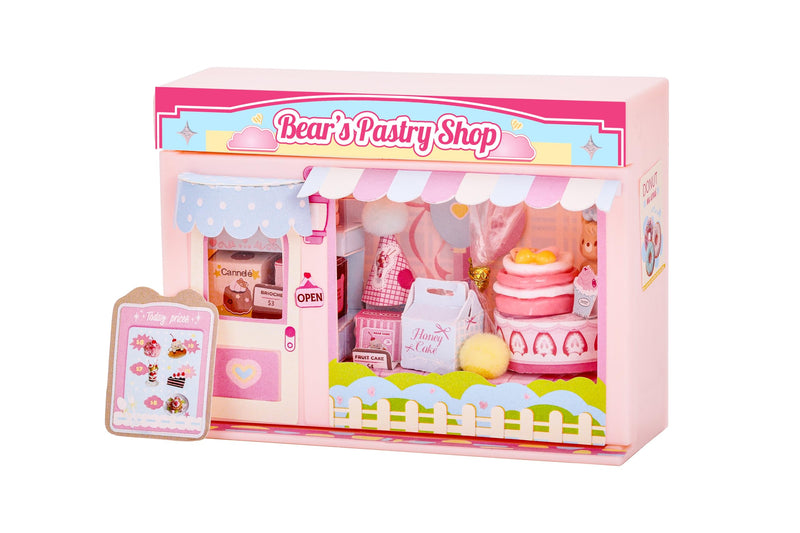 I-TOTAL ® Micro Shop - Creatieve set om zelf te maken, 3D-miniatuur om te bouwen (33 stuks), Nookbook Micro Shop Pastel, verzamelstuk, 11 x 4 x 8 cm, +6 jaar (BEARS PASTRY SHOP