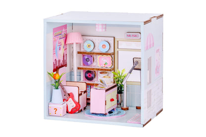 I-TOTAL ® - Mini House DIY 3D-bouwpakket, miniatuur huis om te bouwen (71 stuks), creatief Nook Book, Dreamrooms pastel, decoratie voor bureau en boekenkast, cadeau-idee (Cozy Time