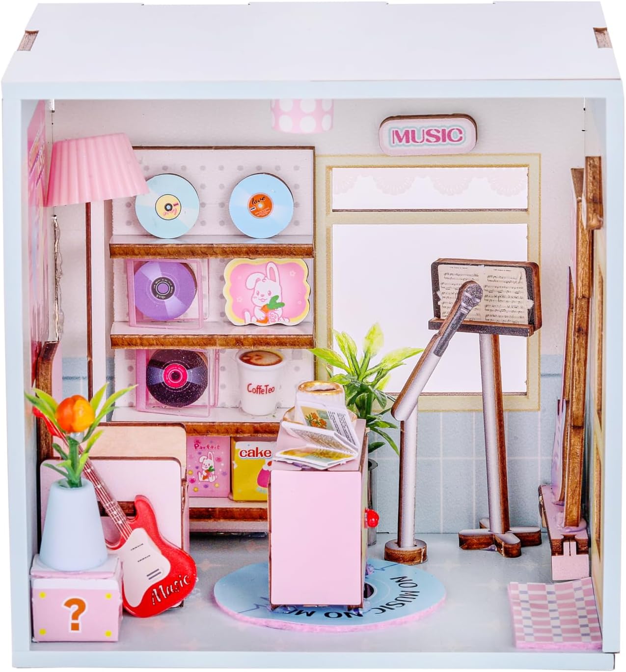 I-TOTAL ® - Mini House DIY 3D-bouwpakket, miniatuur huis om te bouwen (71 stuks), creatief Nook Book, Dreamrooms pastel, decoratie voor bureau en boekenkast, cadeau-idee (Cozy Time