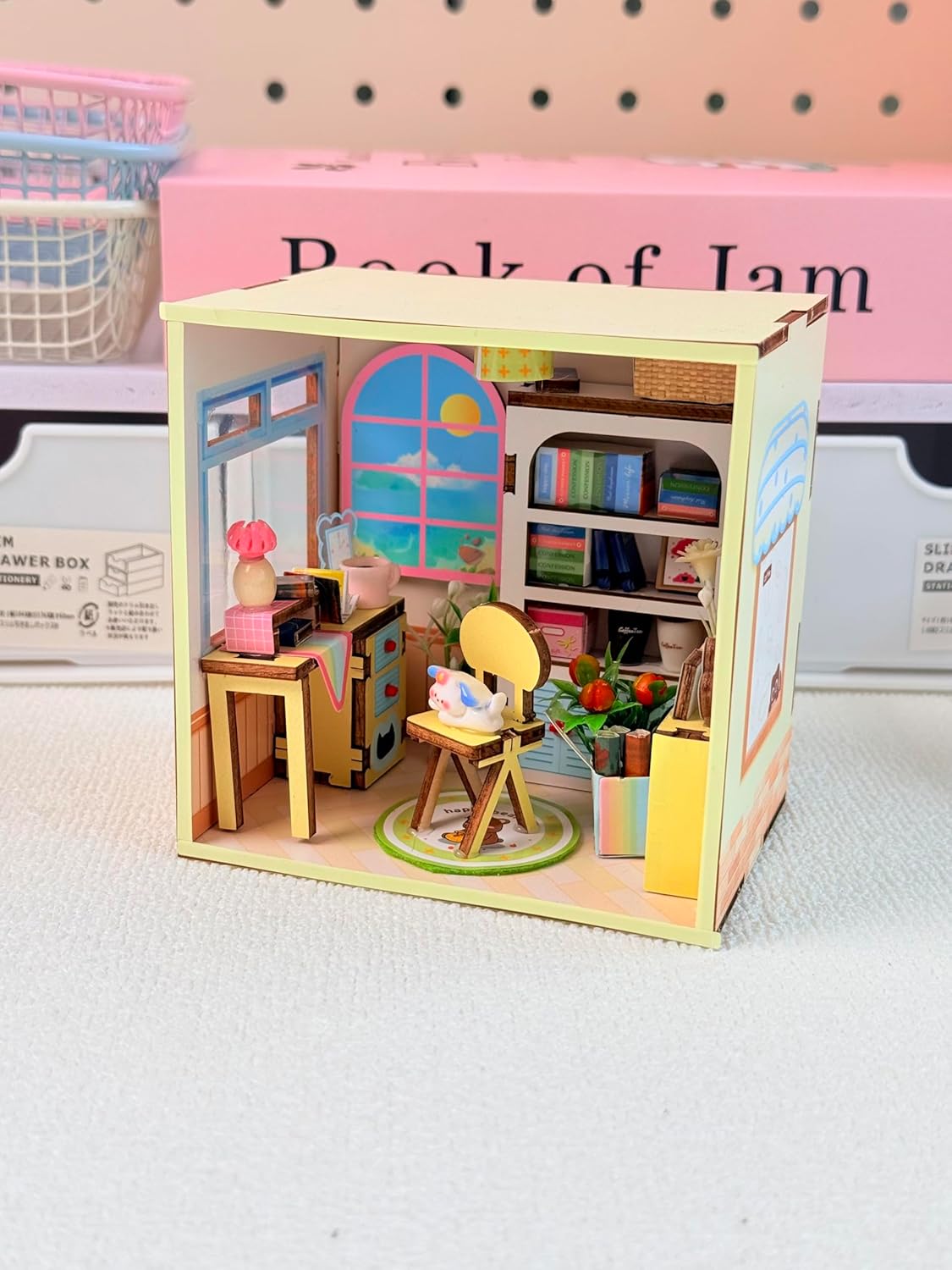 I-TOTAL ® - Mini House DIY 3D-bouwpakket, miniatuur huis om te bouwen (97 stuks), creatief Nook Book, Dreamrooms pastel, decoratie voor bureau en boekenkast, cadeau-idee (RELAXING TIME