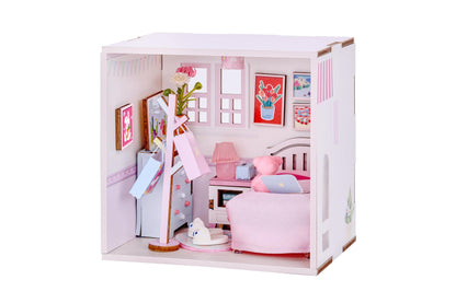 I-TOTAL ® - Mini House DIY 3D-bouwpakket, miniatuur huis om te bouwen (62 stuks), creatief Nook Book, Dream Room Pastel, decoratie voor bureau en boekenkast, cadeau-idee (Dreaming Time