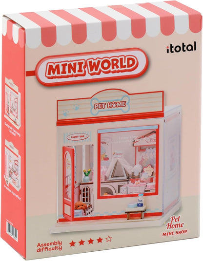 I-TOTAL® - Mini Shop DIY montageset – creatieve 3D-modelbouwsets om te bouwen (88 delen), decoratie voor huis en bureau, creatieve hobby (PET HOME