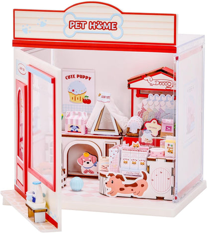 I-TOTAL® - Mini Shop DIY montageset – creatieve 3D-modelbouwsets om te bouwen (88 delen), decoratie voor huis en bureau, creatieve hobby (PET HOME