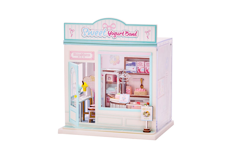 I-TOTAL® - Mini Shop DIY montageset – creatieve 3D-modelbouwsets om te bouwen (107 delen), decoratie voor huis en bureau, creatieve hobby (Sweet YOGURT BOWL