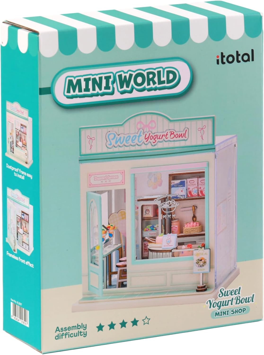I-TOTAL® - Mini Shop DIY montageset – creatieve 3D-modelbouwsets om te bouwen (107 delen), decoratie voor huis en bureau, creatieve hobby (Sweet YOGURT BOWL