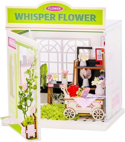 I-TOTAL® - Mini Shop DIY montageset - creatieve 3D-modelbouwsets om te bouwen (124 delen), decoratie voor huis en bureau, creatieve hobby (WHISPER FLOWER
