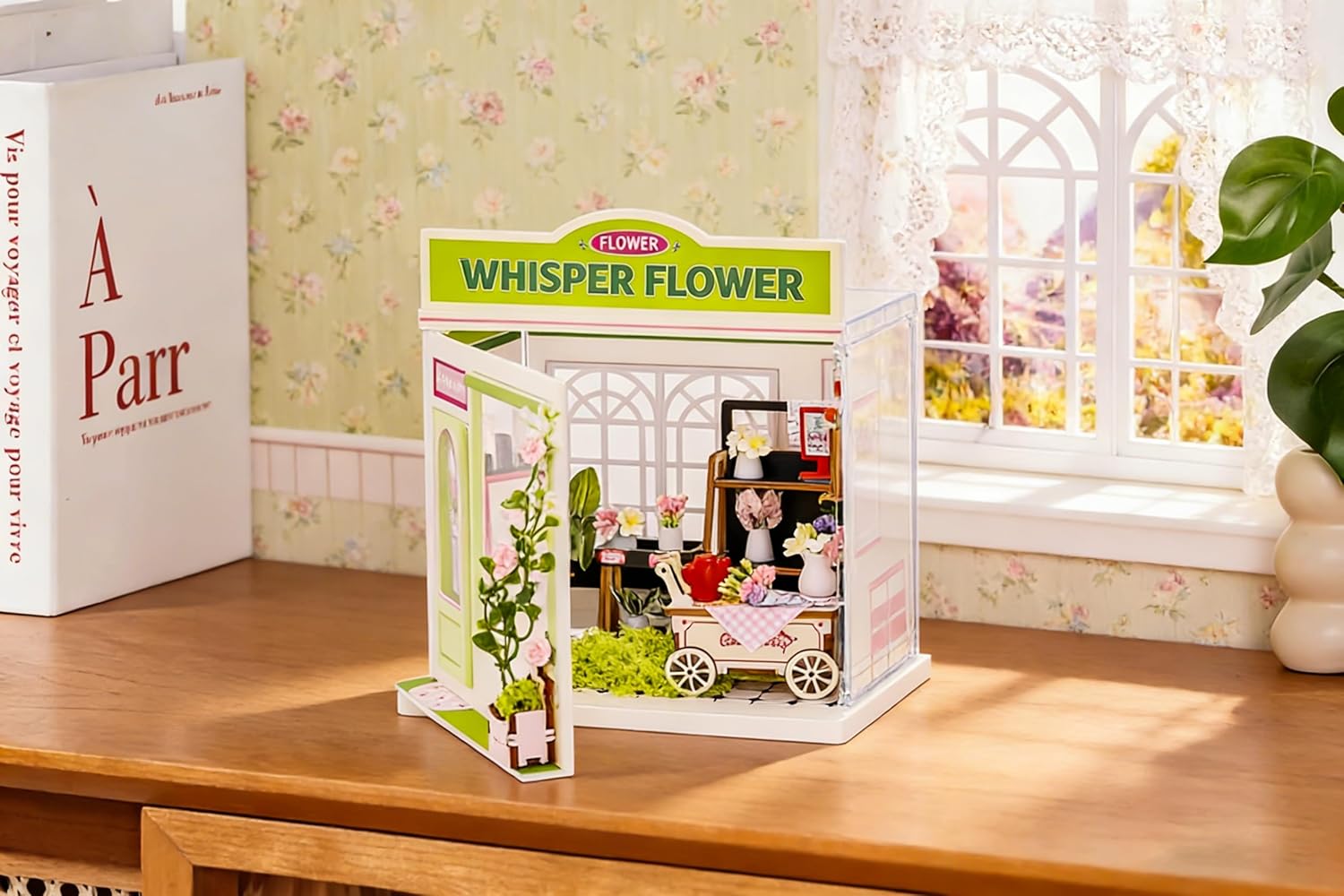 I-TOTAL® - Mini Shop DIY montageset - creatieve 3D-modelbouwsets om te bouwen (124 delen), decoratie voor huis en bureau, creatieve hobby (WHISPER FLOWER