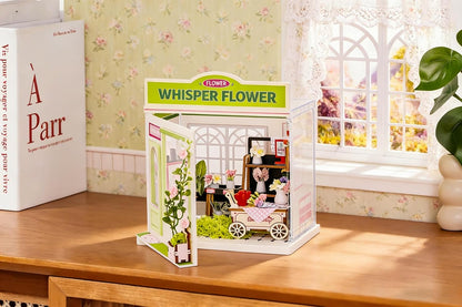 I-TOTAL® - Mini Shop DIY montageset - creatieve 3D-modelbouwsets om te bouwen (124 delen), decoratie voor huis en bureau, creatieve hobby (WHISPER FLOWER