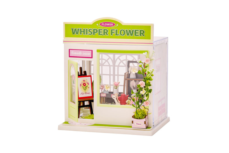 I-TOTAL® - Mini Shop DIY montageset - creatieve 3D-modelbouwsets om te bouwen (124 delen), decoratie voor huis en bureau, creatieve hobby (WHISPER FLOWER