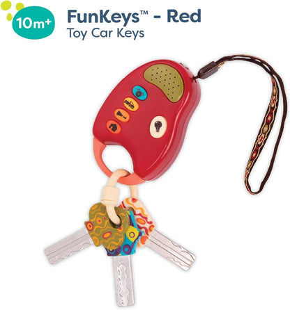 B. Toys – Funkeys – Kleurrijke Speelgoedsleutel Voor Kinderen En Baby'S Autosleutel Speelgoed Met Rood Licht En Geluiden 100% Vrij Van Schadelijke Stoffen