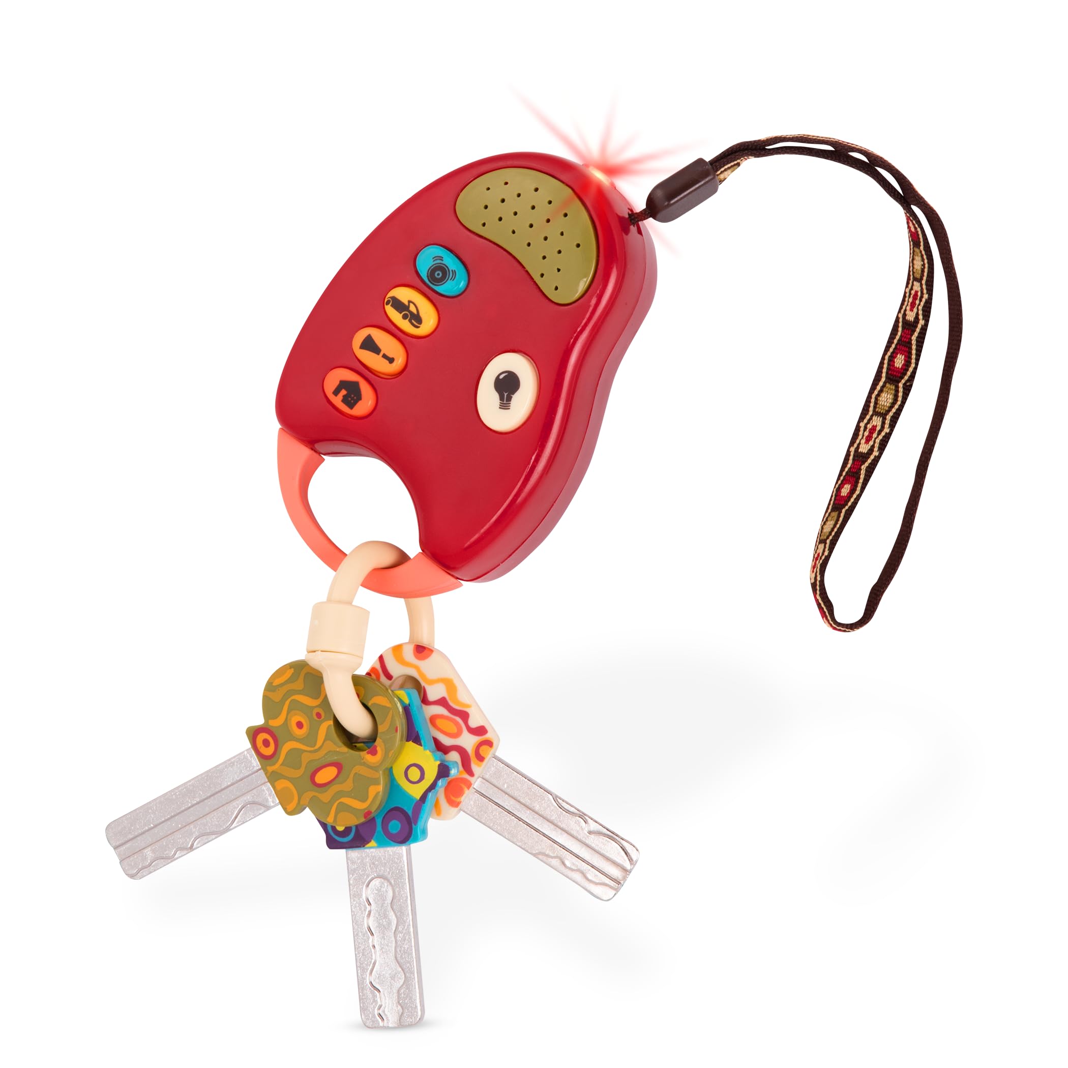 B. Toys – Funkeys – Kleurrijke Speelgoedsleutel Voor Kinderen En Baby'S Autosleutel Speelgoed Met Rood Licht En Geluiden 100% Vrij Van Schadelijke Stoffen